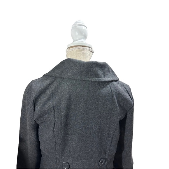 Dollhouse NYC Grey Double-Breasted 3 Button Pea Coat Jacket Sz L Pockets NWT - Picture 6 of 16